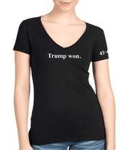 Load image into Gallery viewer, WHOLESALE Women's V-neck Trump won. 45-47 T-shirt