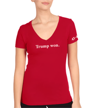 Load image into Gallery viewer, WHOLESALE Women's V-neck Trump won. 45-47 T-shirt