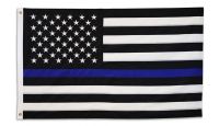 Load image into Gallery viewer, Heavy Duty Nylon Thin Blue Line 3' x 5' Embroidered Flag