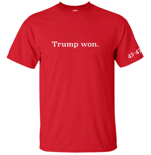 WHOLESALE Trump Won. 45-47 BLACK/RED