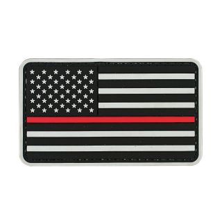 American Flag Red-Line PVC Velcro Patch