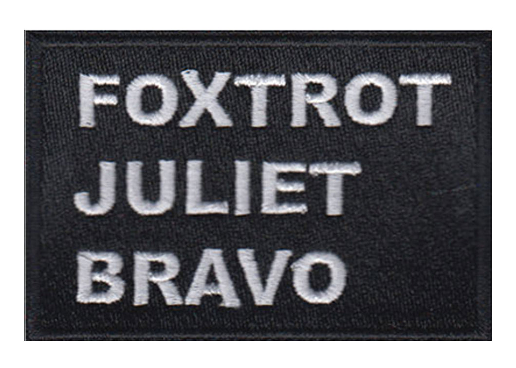 Foxtrot Juliet Bravo Embroidered Velcro Patch