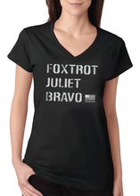 Load image into Gallery viewer, *NEW!!! Ladies Foxtrot Juliet Bravo T-shirt (INCLUDES 3 FREE STICKERS)
