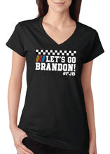 Load image into Gallery viewer, Ladies Let&#39;s Go Brandon #FJB T-shirt (INCLUDES 3 FREE STICKERS)
