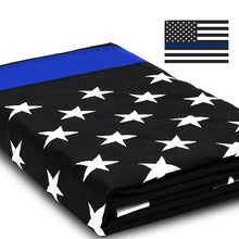 Load image into Gallery viewer, Heavy Duty Nylon Thin Blue Line 3&#39; x 5&#39; Embroidered Flag
