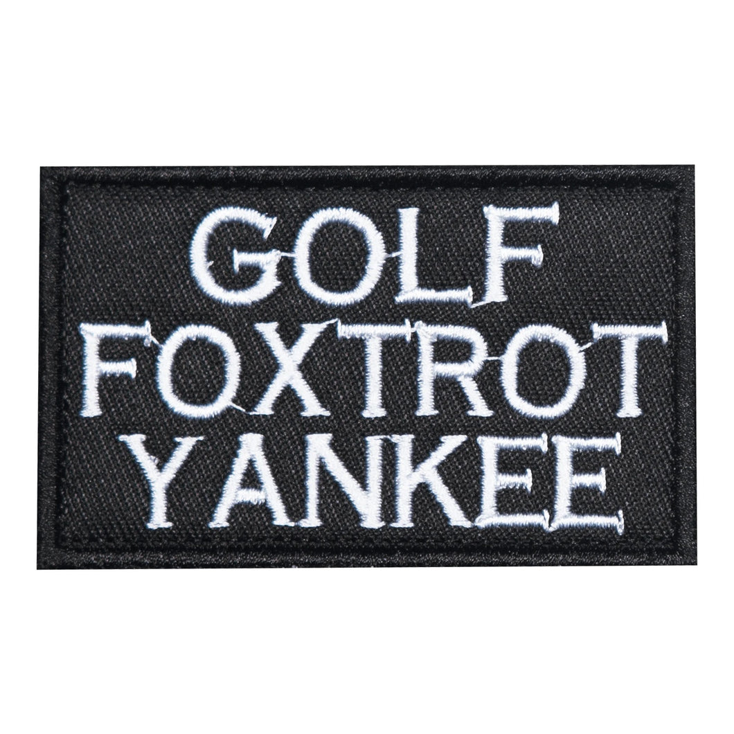 Golf Foxtrot Yankee Embroidered Velcro Patch