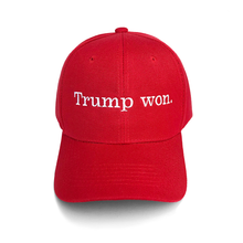 Load image into Gallery viewer, Trump won. Structured Hat  Blk/Pink/Red
