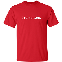 Load image into Gallery viewer, Trump Won. BLACK/RED-Men&#39;s WHOLESALE T-shirts
