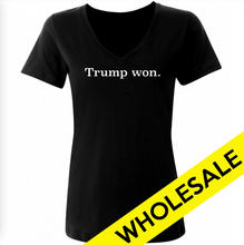 Load image into Gallery viewer, Trump Won.- PINK/RED/BLACK-Women&#39;s V-neck WHOLESALE T-shirts
