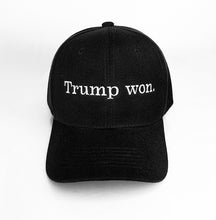 Load image into Gallery viewer, Trump won. Structured Hat Black
