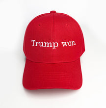 Load image into Gallery viewer, Trump won. Structured Hat Red
