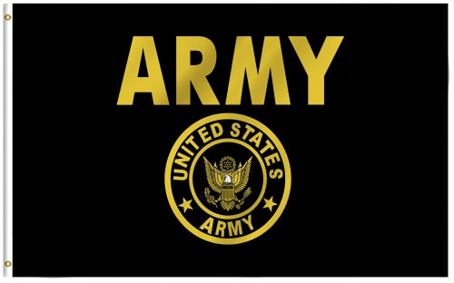 US Army Black/Gold 3'x 5' Poly Flag