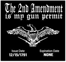 Load image into Gallery viewer, The 2nd Amendment is my Gun Permit Sticker
