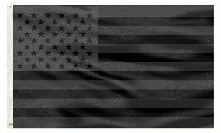 Never Surrender Black USA Flag 3x5ft Poly