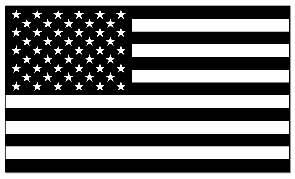 Black/White American Flag Vinyl Sticker