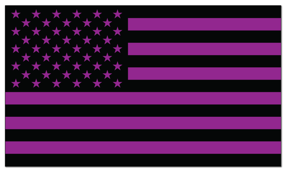 Pink or Purple Tactical American Flag Sticker