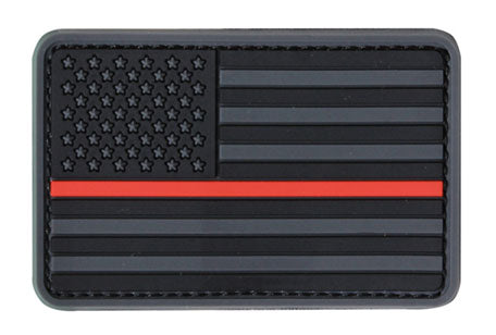 Thin Red-Line PVC Velcro Patch