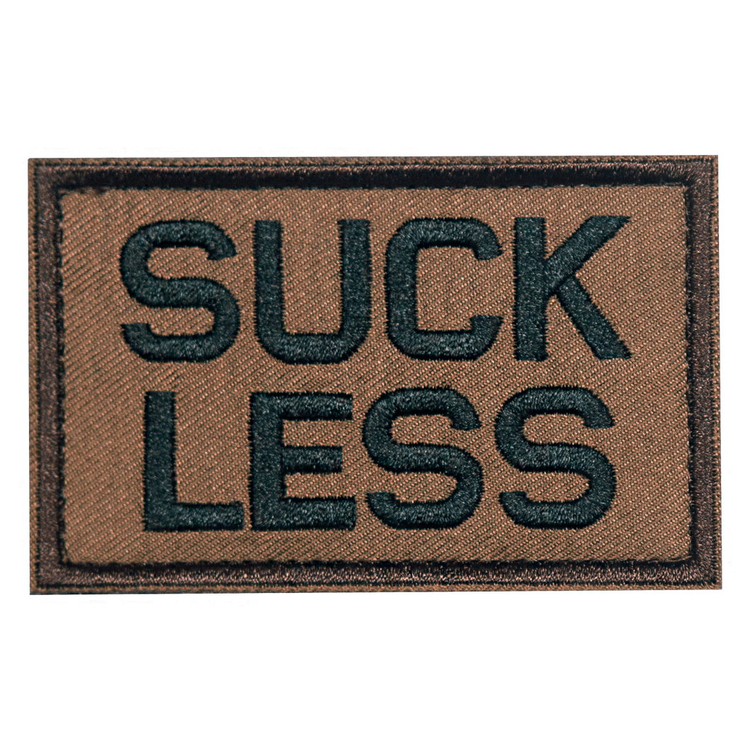 Suck Less Embroidered Velcro Patch