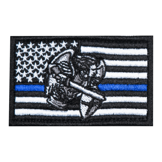 Blue-Line + Saint Michael Embroidered Velcro Patch