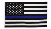 Load image into Gallery viewer, Heavy Duty Nylon Thin Blue Line 3&#39; x 5&#39; Embroidered Flag
