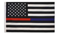 Thin Red/Blue Line USA Embroidered Flag 3x5ft