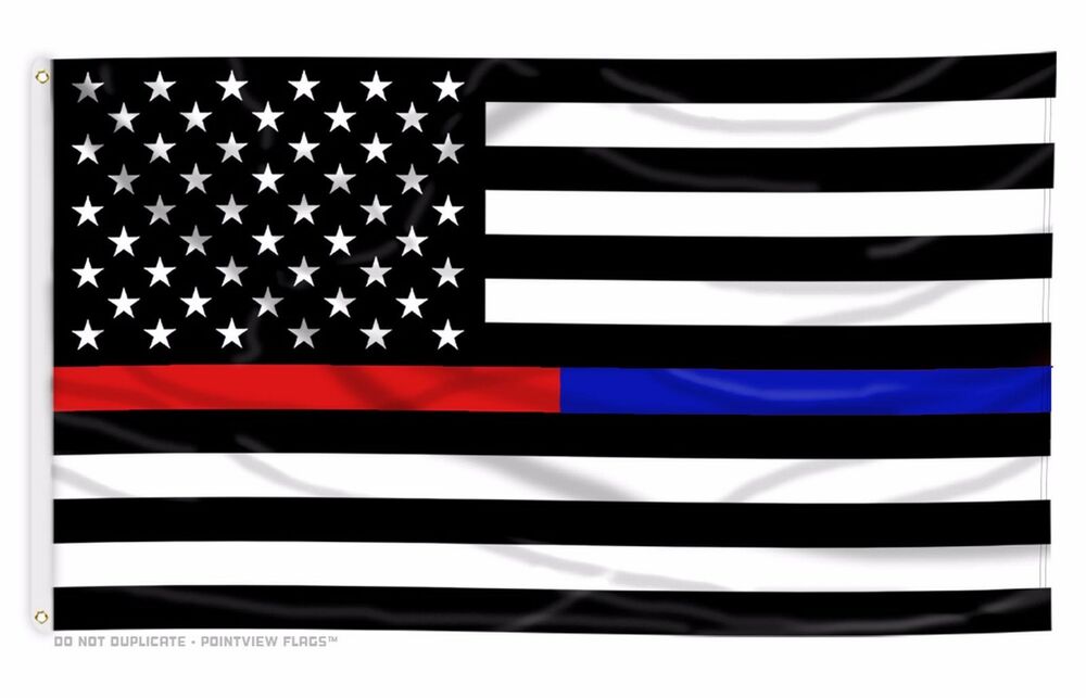 Thin Blue Red Line 3' x 5' Waterproof Poly Flag