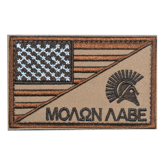 Molon Labe Spartan Flag  Embroidered Velcro Patch